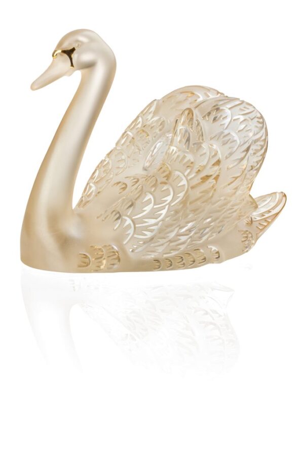 SWAN HEAD UP FIGURE GLD LUSTER