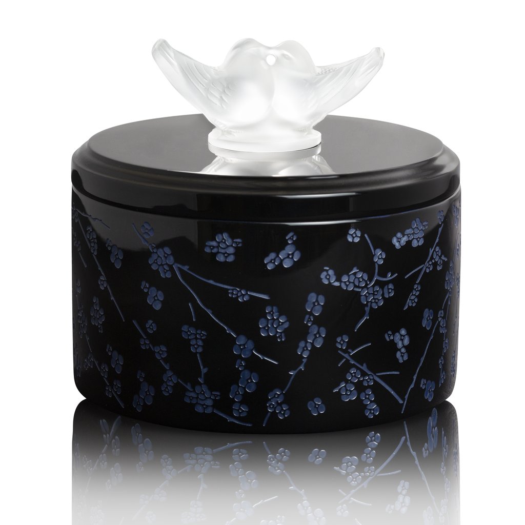 LACQUER WOOD BOX FLEURS CERISIER MS