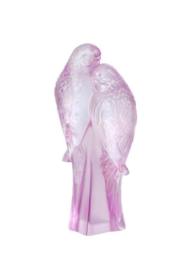 2 PARAKEETS FIGURE PINK LUSTER
