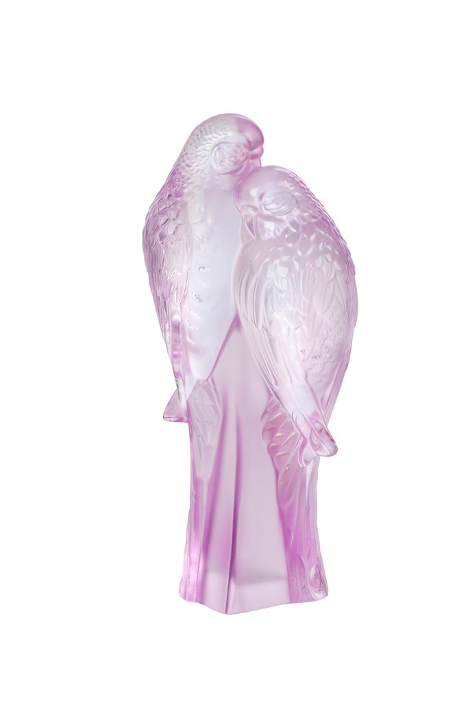 2 PARAKEETS FIGURE PINK LUSTER
