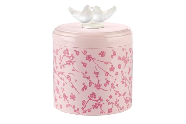 PINK LACQUER WOOD BOX LS FLEURS DE CERISIER