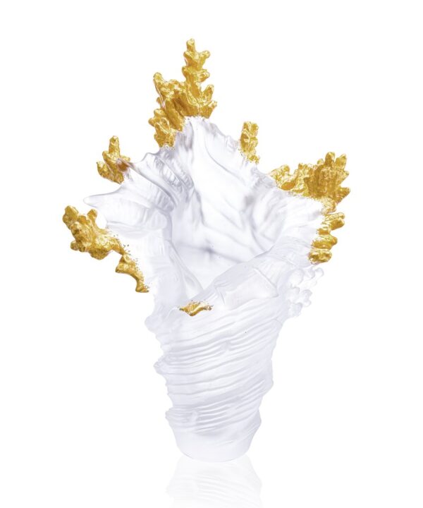 MER DE CORAIL VASE GM WHITE GILDED