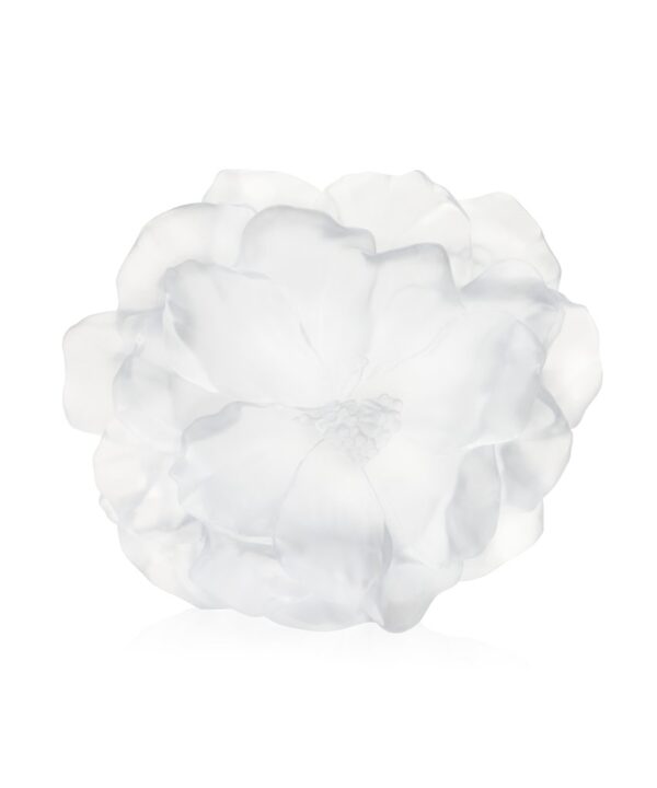 Large White Camellia Vase, a glass paste masterpiece with graceful curves, elegantly capturing and dispersing light.