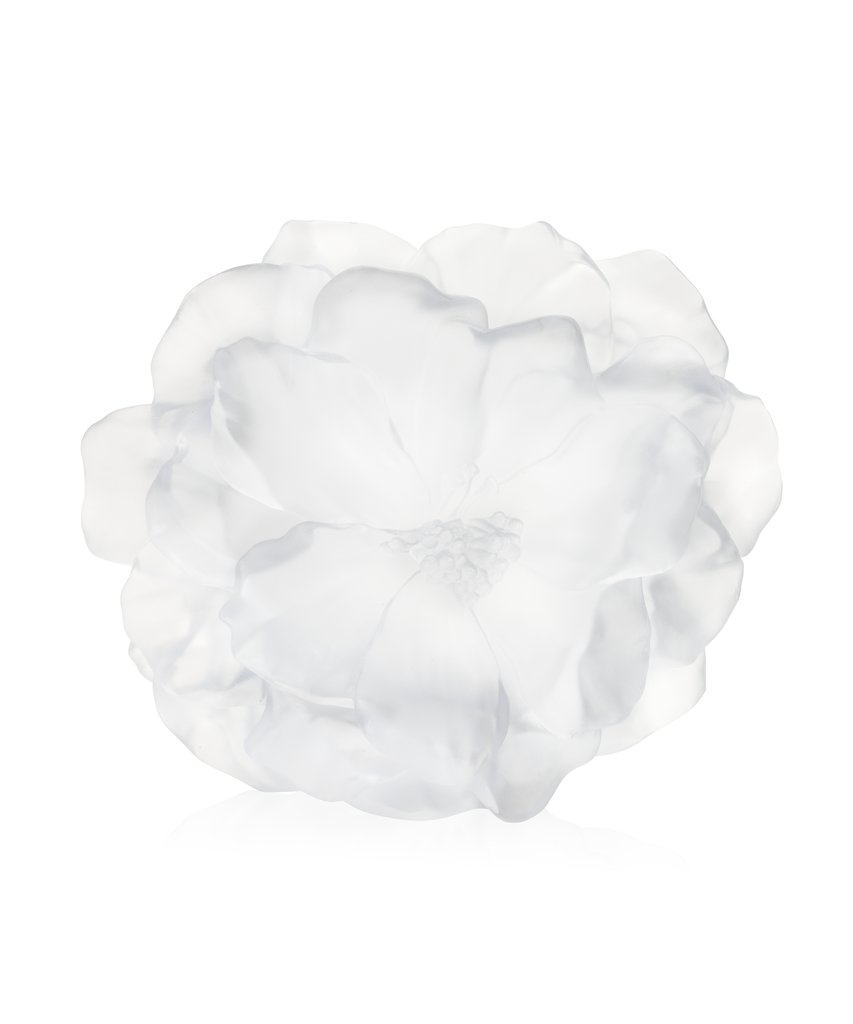 Large White Camellia Vase, a glass paste masterpiece with graceful curves, elegantly capturing and dispersing light.