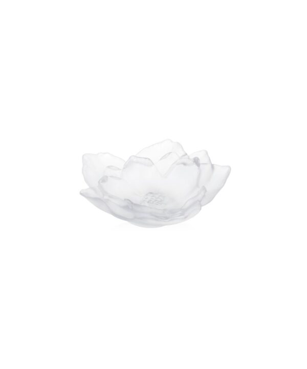 Daum's 'Camellia' white bowl, a delicate crystal casing evoking the purity and softness of nature.
