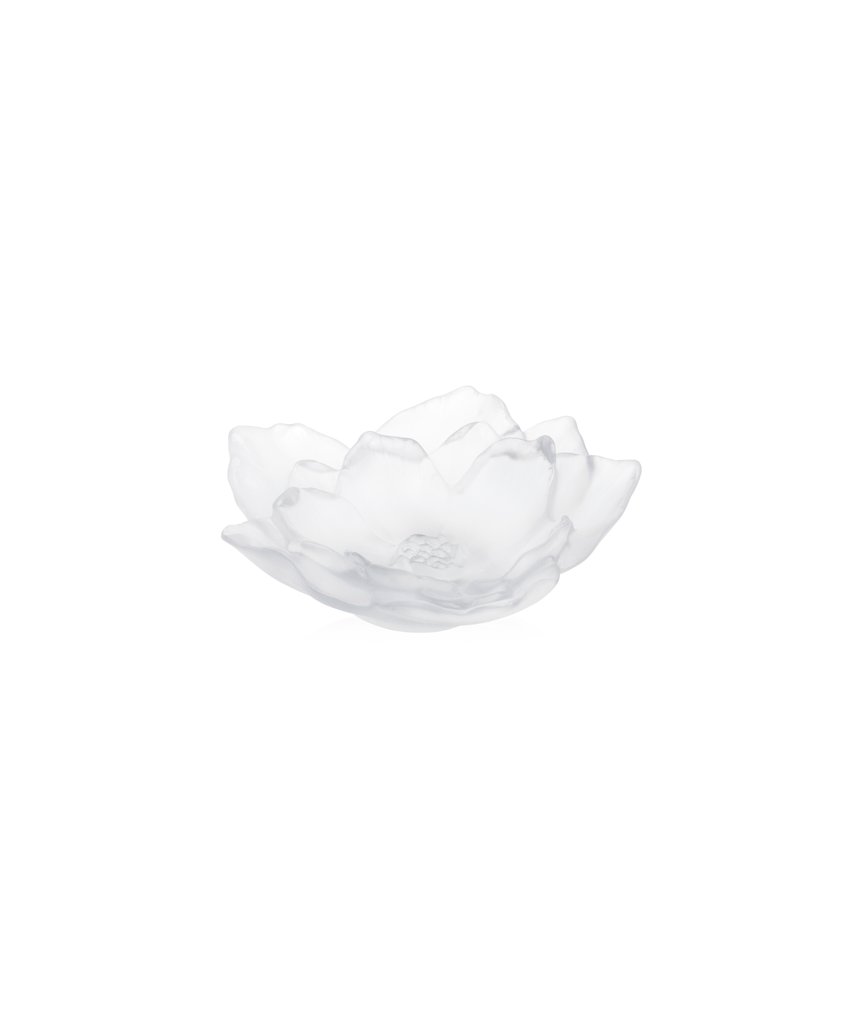 Daum's 'Camellia' white bowl, a delicate crystal casing evoking the purity and softness of nature.