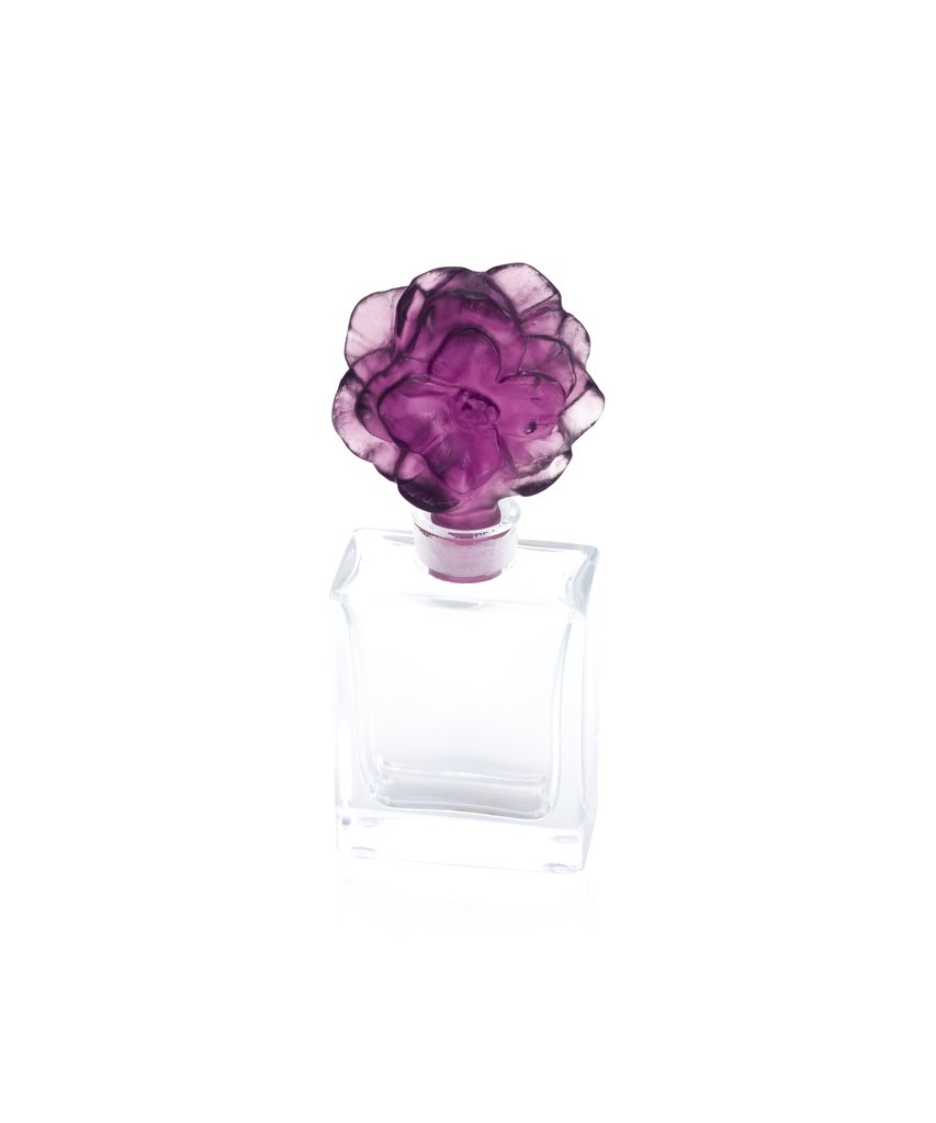 Daum Perfume Bottle, Violet Camellia, embodying floral beauty in crystal.