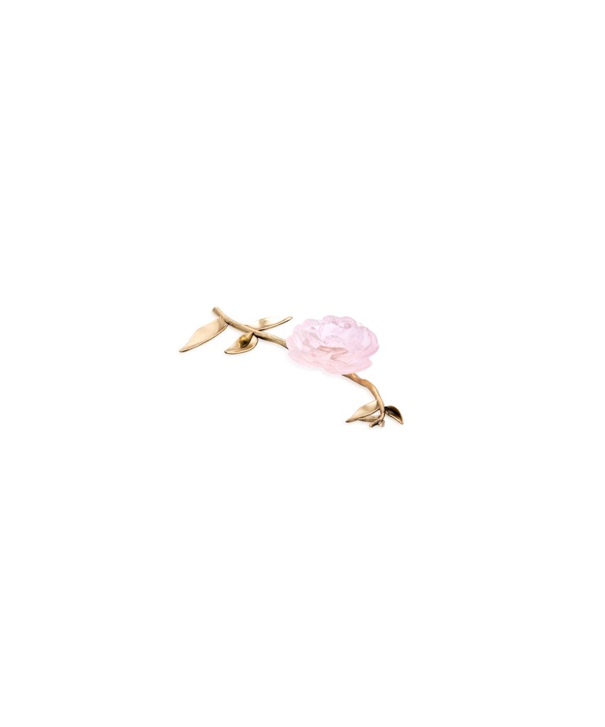 Camellia Ornamental Flower, a delicate crystal adornment, capturing the brilliance of natural light.