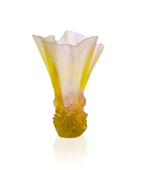 Large Pink Green Draped Vase