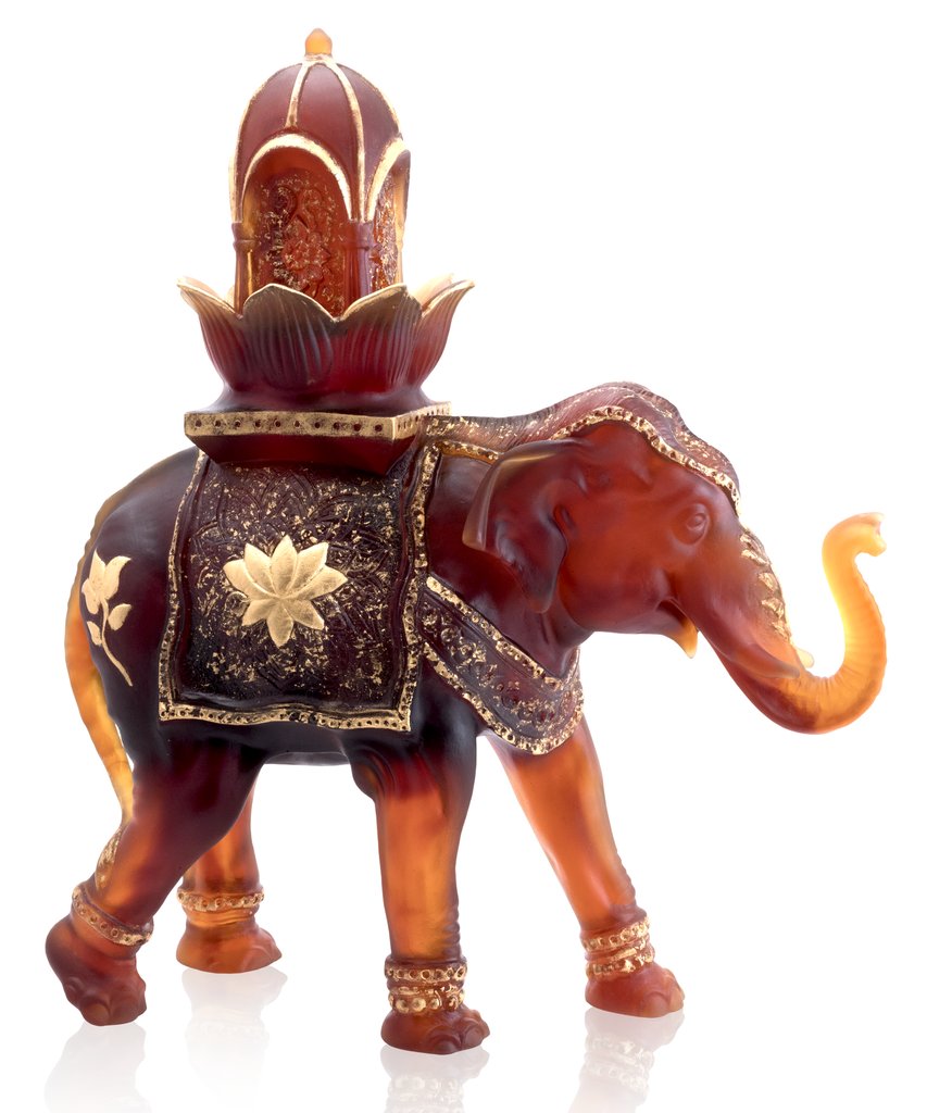 Amber Shalmara elephant in a Limited Edition of 25ex, gold leaf gilding