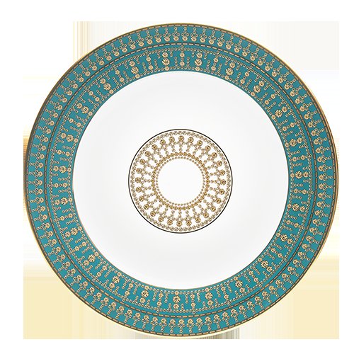 UNDERPLATE TIARA BLEU PAON OR