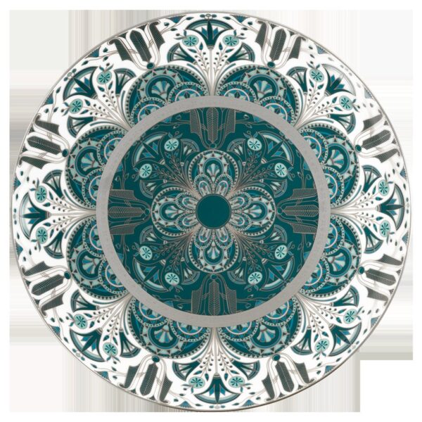 Reves Du Nil — Round Tart Platter — Vert — Platinum