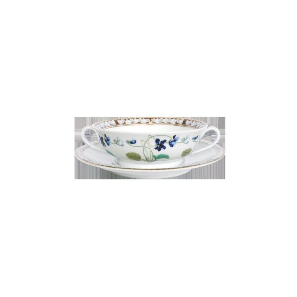 Imperatrice Eugenie — Cream Soup Cup And Saucer — Bleu — Gold
