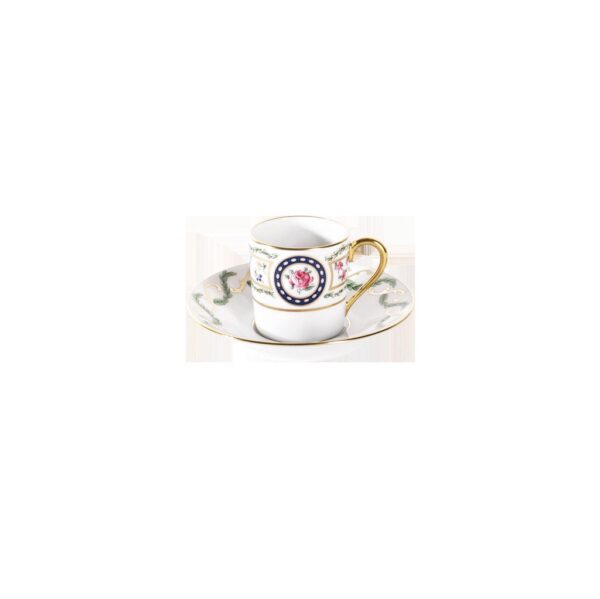 Louveciennes — Espresso Cup And Saucer — Vert — Gold