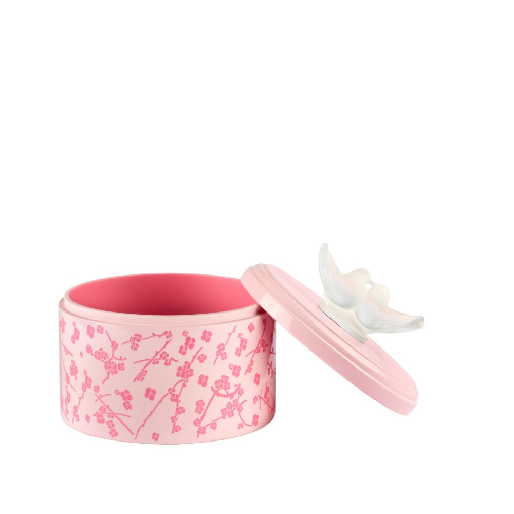 PINK LACQUER WOOD BOX MS FLEURS DE CERISIER - Image 2
