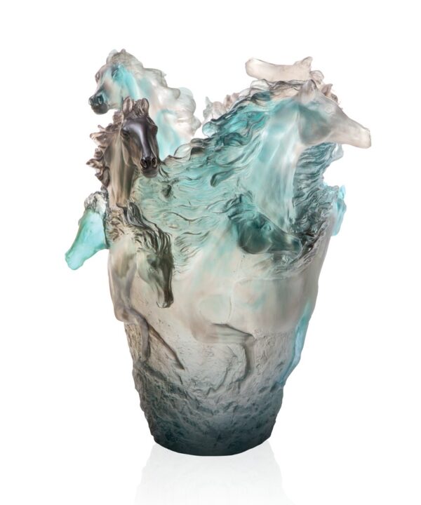 Grey Blue Horse Vase