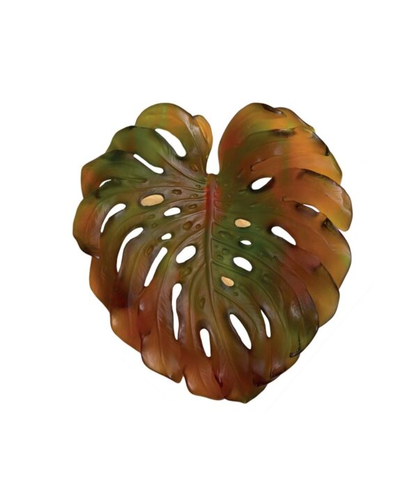 Small Green Amber Wall Leaf with Short Fixing