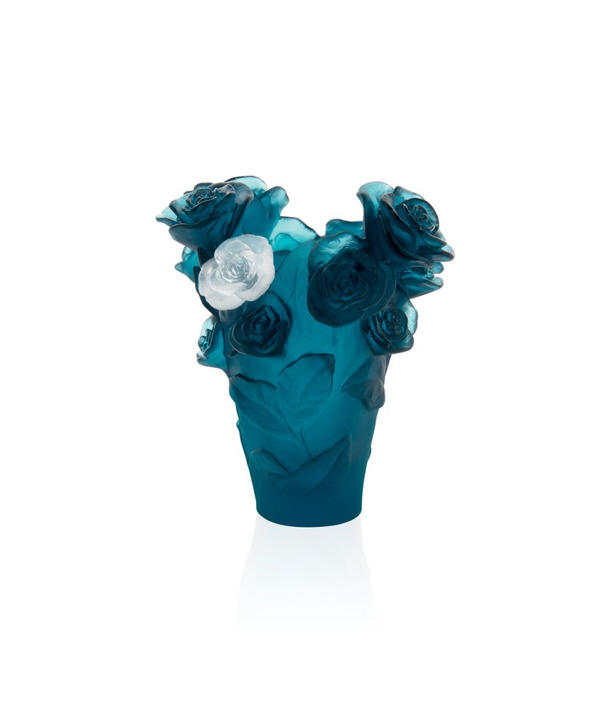 Small Blue Vase & White rose