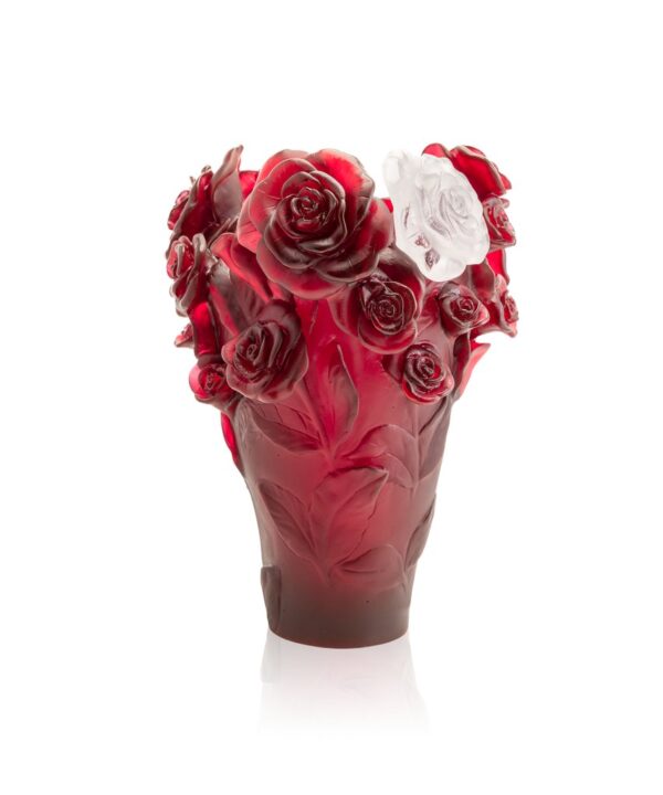 Red Vase & White Flower