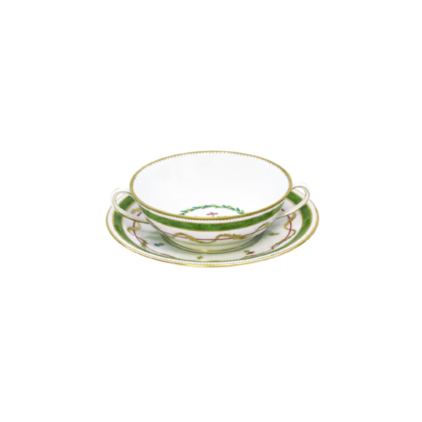 Vieux Paris Vert — Cream Soup Cup And Saucer