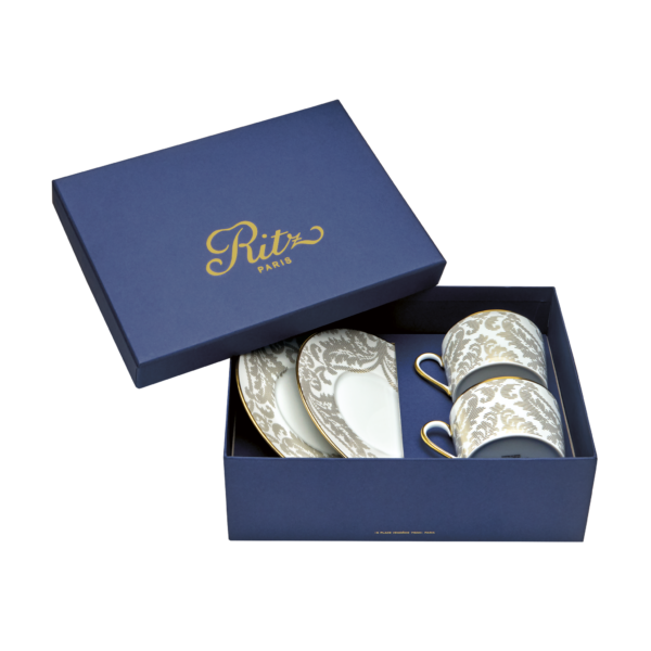 Damasse — Set Of 2 Teacups And Saucers